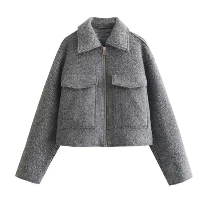 Chaqueta Gris Terciopelo