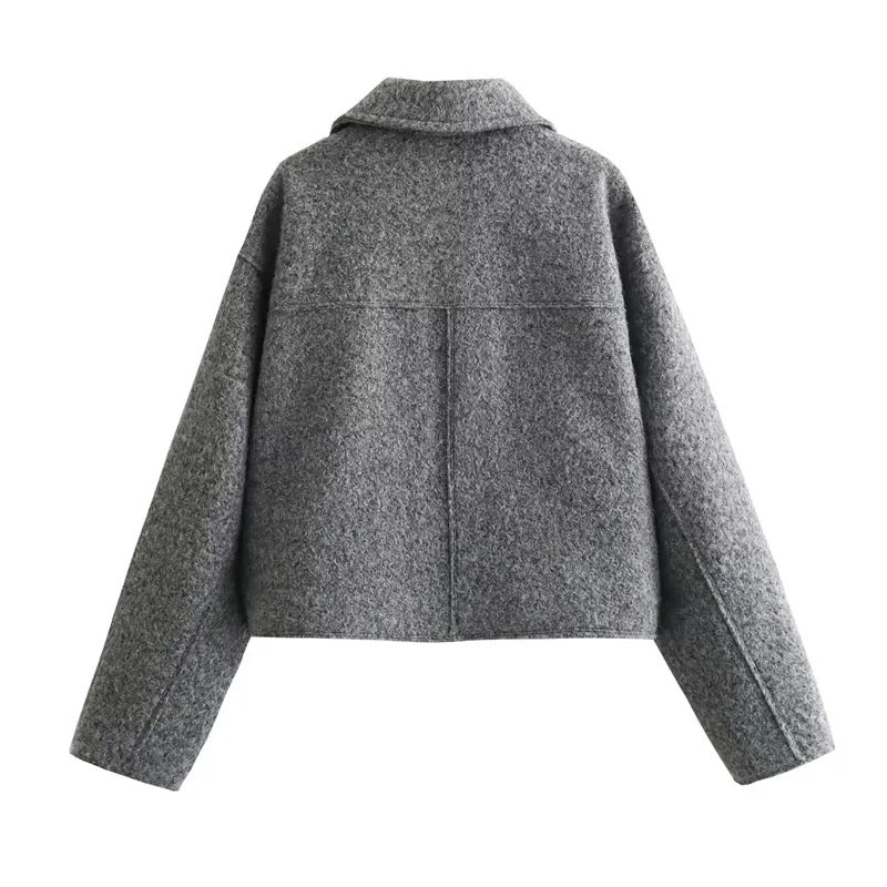 Chaqueta Gris Terciopelo